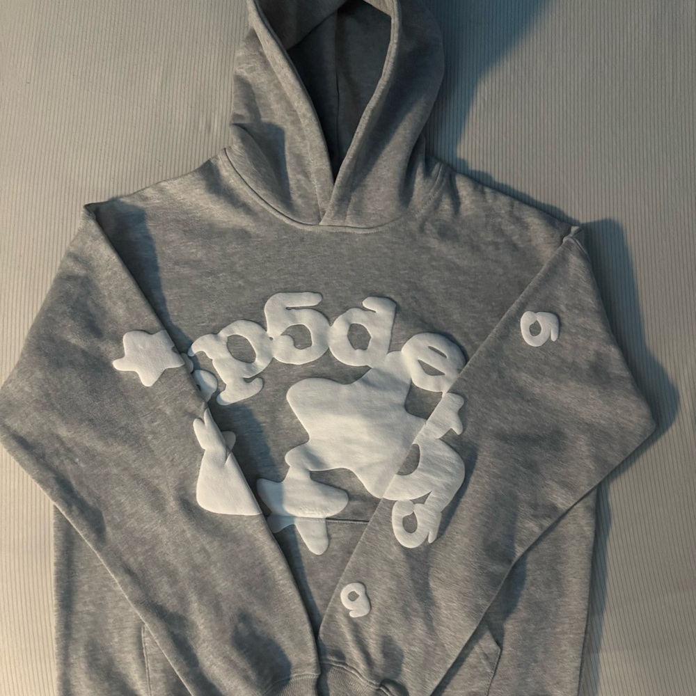 Gray Hoodie with White Accents